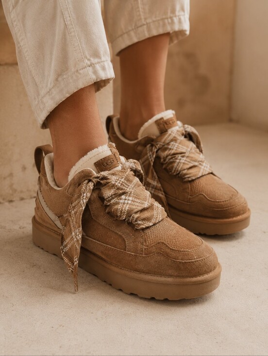 UGG Shoes - Uggs Lowmel Tan Suede Shearling Lined Sneakers